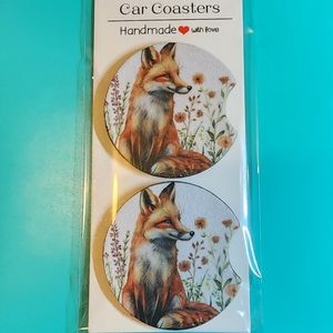 Pretty Fox Nature Car Truck Cup Holder Car Coasters